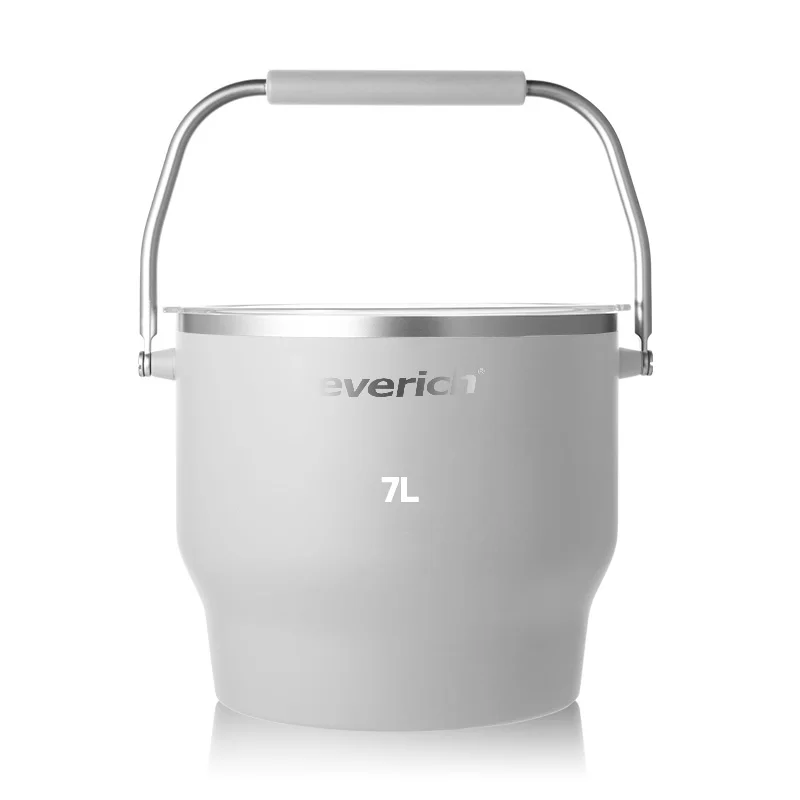 Double-Wall Stainless Steel Ice Bucket  Insulate With Lid and Ice Tong 3 L Included Strainer Keeps Ice Cold