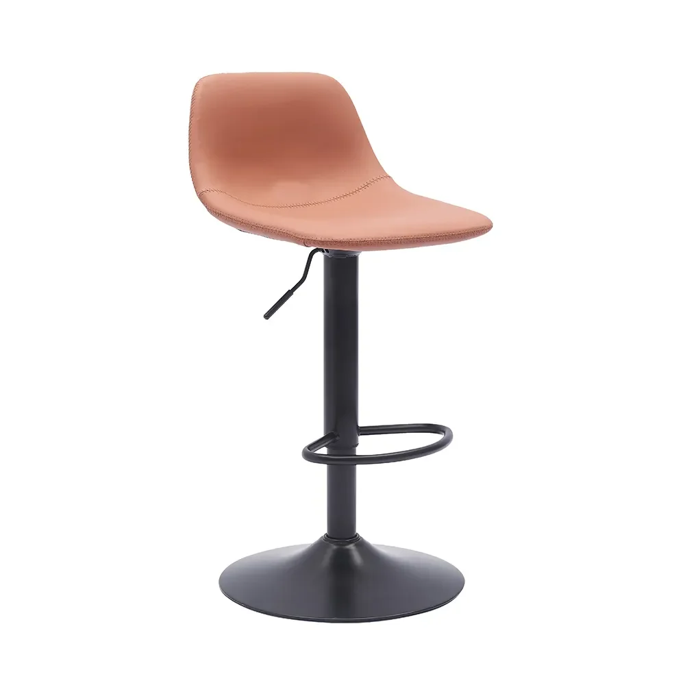 New Orange Color Height Adjustable Kitchen Bar Chair Seat Swivel Bar Stool