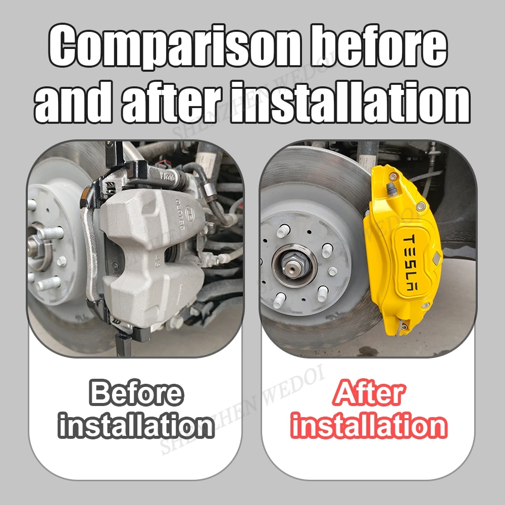 Hot sale tesla exterior accessories 4 pack Caliper cove Aluminum alloy Material for tesla model 3 highland Caliper cover kits