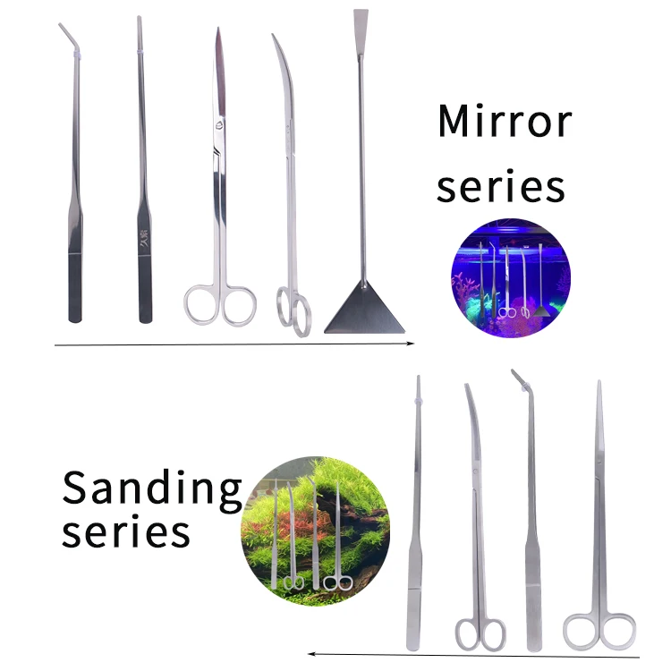 Aquatic Plant Stainless Steel Tweezers Scissor Spatula Planted Aquarium Tools Set For Fish Tank Cleaning