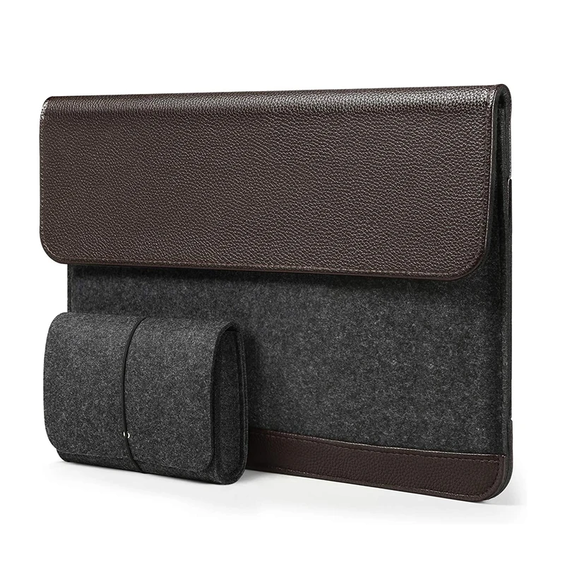 Чехол для ноутбука 15 6 дюймов рукав искусственная кожа фетровый портфель планшета прочная сумка переноски с магнитной застежкой