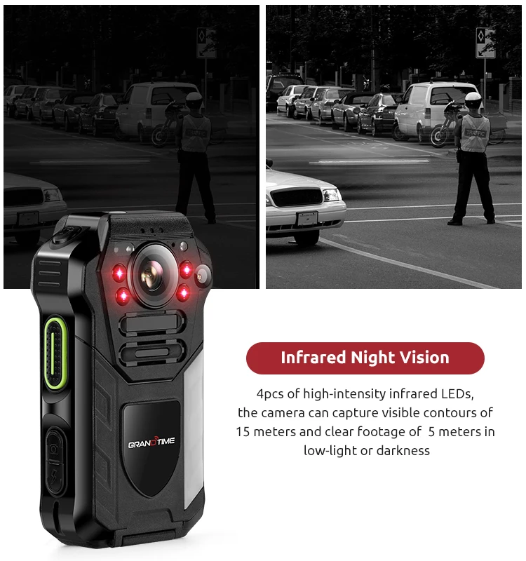 Security Rugged Waterproof Anti-fall Android 8.0 Professional Police Video Law Enforcement Equipment 4g PTT Body Worn Camera