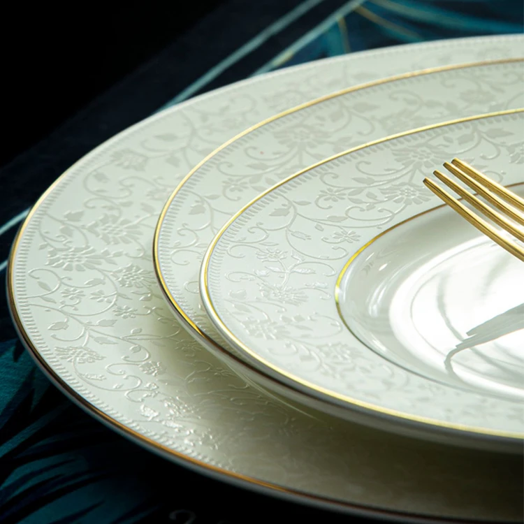 12pcs Nordic style dinnerware set soup plate business gift wholesale dinner plate