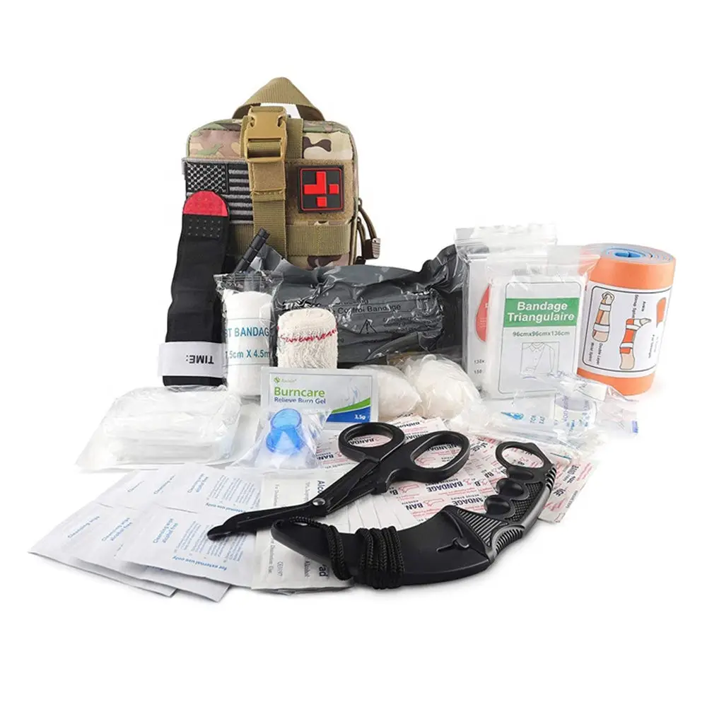 Emergency Medical Tactical Trauma Outdoor Camping Hiking Portable 90 Pieces First Aid Kit Bag