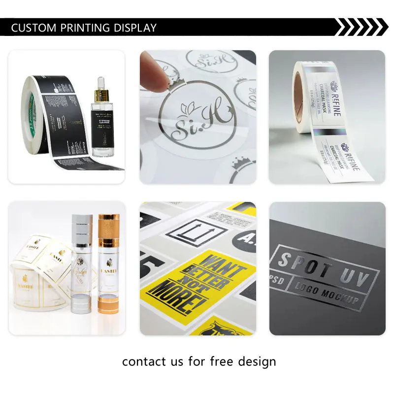Custom Logo Waterproof Gold Foil Silver Rose Gold Clear Vinyl Transparent Label For Packaging Labels