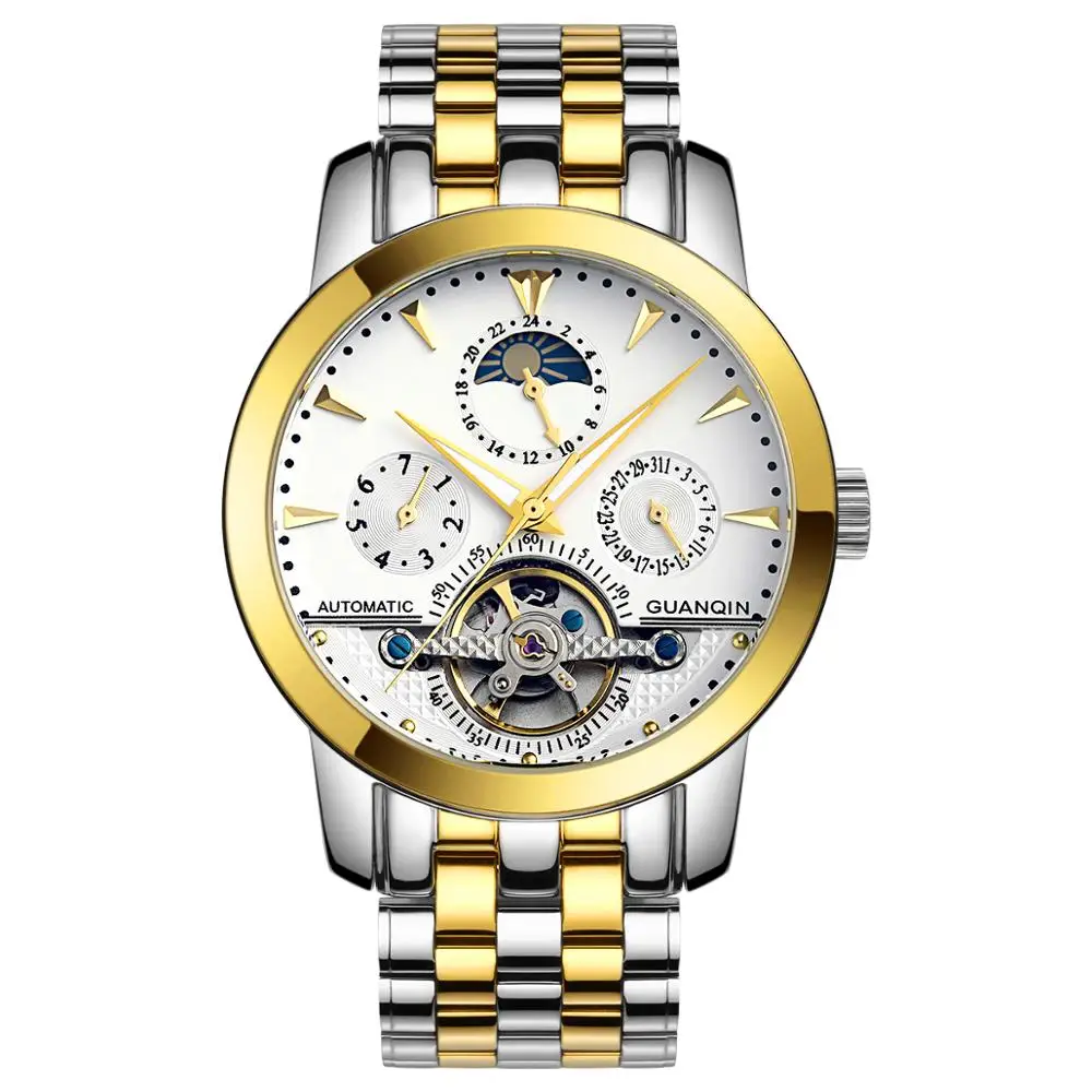 GuanQin automatic mechanical watches for men luminous waterproof watches wholesale automatic luxury wristwatches