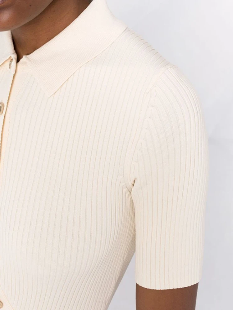 Популярная Женская трикотажная юбка средней длины из модального хлопка с коротким рукавом и пуговицами