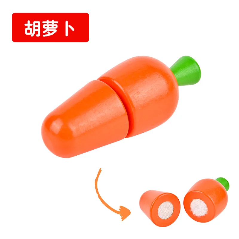Wooden Slicer Fruit Vegetable Paste Cutting Simulation Kitchen Fruit Cutting Toys