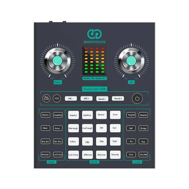 ST10 портативный 2021 внешний 48V Подкаст оборудование звуковая преобразователь голоса устройство аудио интерфейс студия звукозаписи звуковые