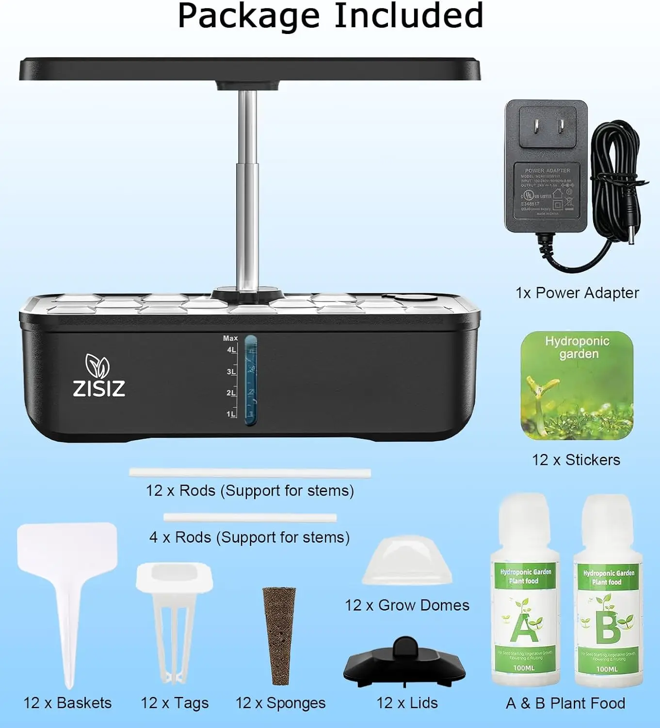 12 Pods Hydroponics Growing System with LED Grow Lights, Smart Indoor Garden Planter, Plants Germination Kit smart garden