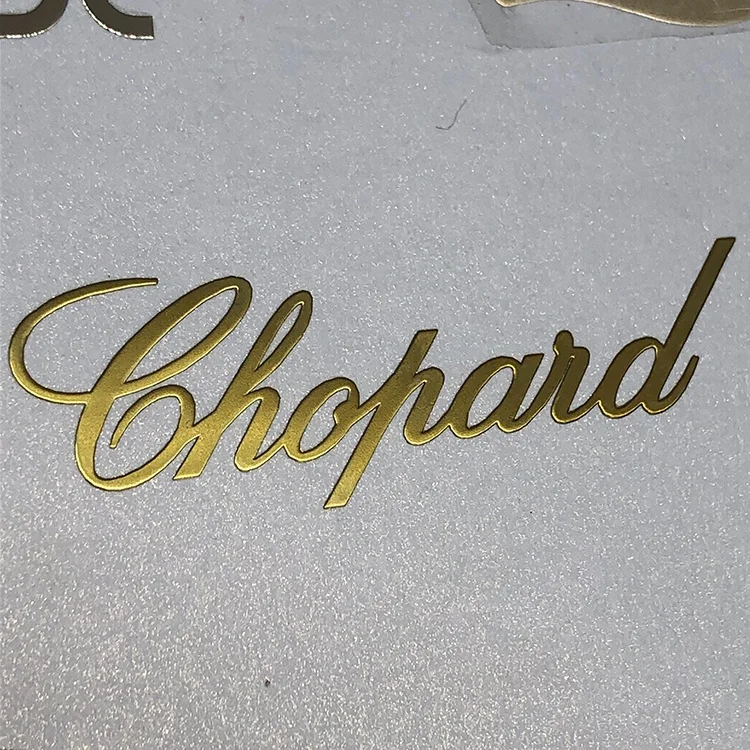 Aluminum stickers logo customized blank waterproof qr code 3d embossed rose gold sunglasses cosmetic aluminum stickers