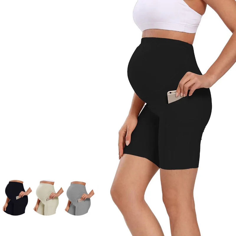 
Women Yoga Sports Shorts High Waist Large Size Stomach Lift Maternity Sports Shorts 