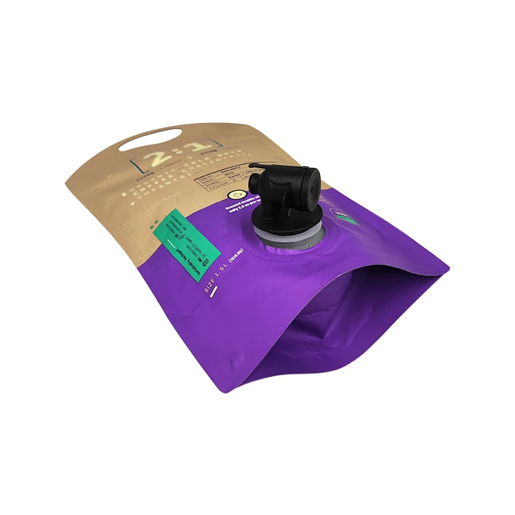 Customized Bib Bag In Box Wine Pouch Packaging Vitop Wine Pouch Plastic Spout Pouch Bag For Liquid