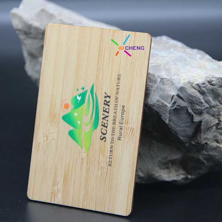 Customized LOGO Black Walnut Wood Card DIY Craft Making Business Card