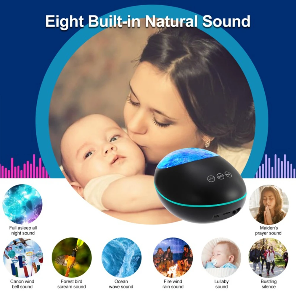 LED Starry Night Light Projector Galaxy Ocean Star Sky Nebula Lamp for Kids Holiday Gift Electric Room 40 Switch 8 Modes V5.0 2W