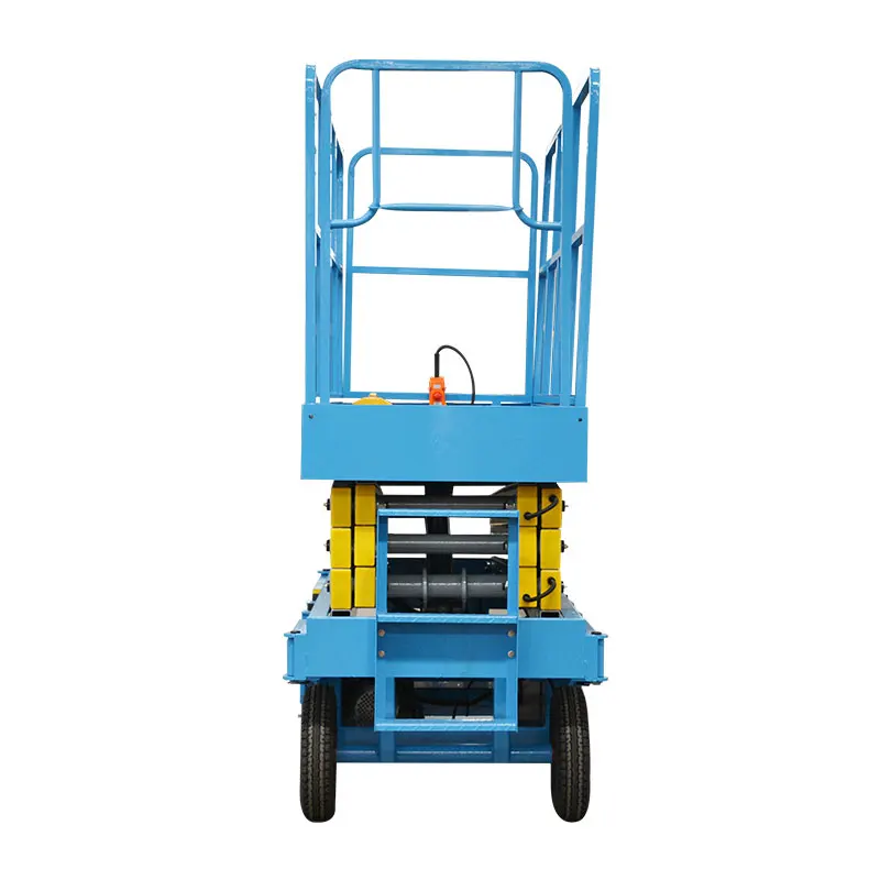 Qiyun Kinglift Mobile Scissor Lift Manual mobile hydraulic aerial work platform with wheels