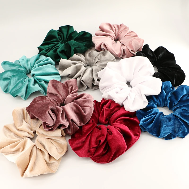 Wholesale Oversized Hair Ties Designer Extra XL Jumbo Giant Scrunchy Large Satin Solid Color Hair Scrunchies