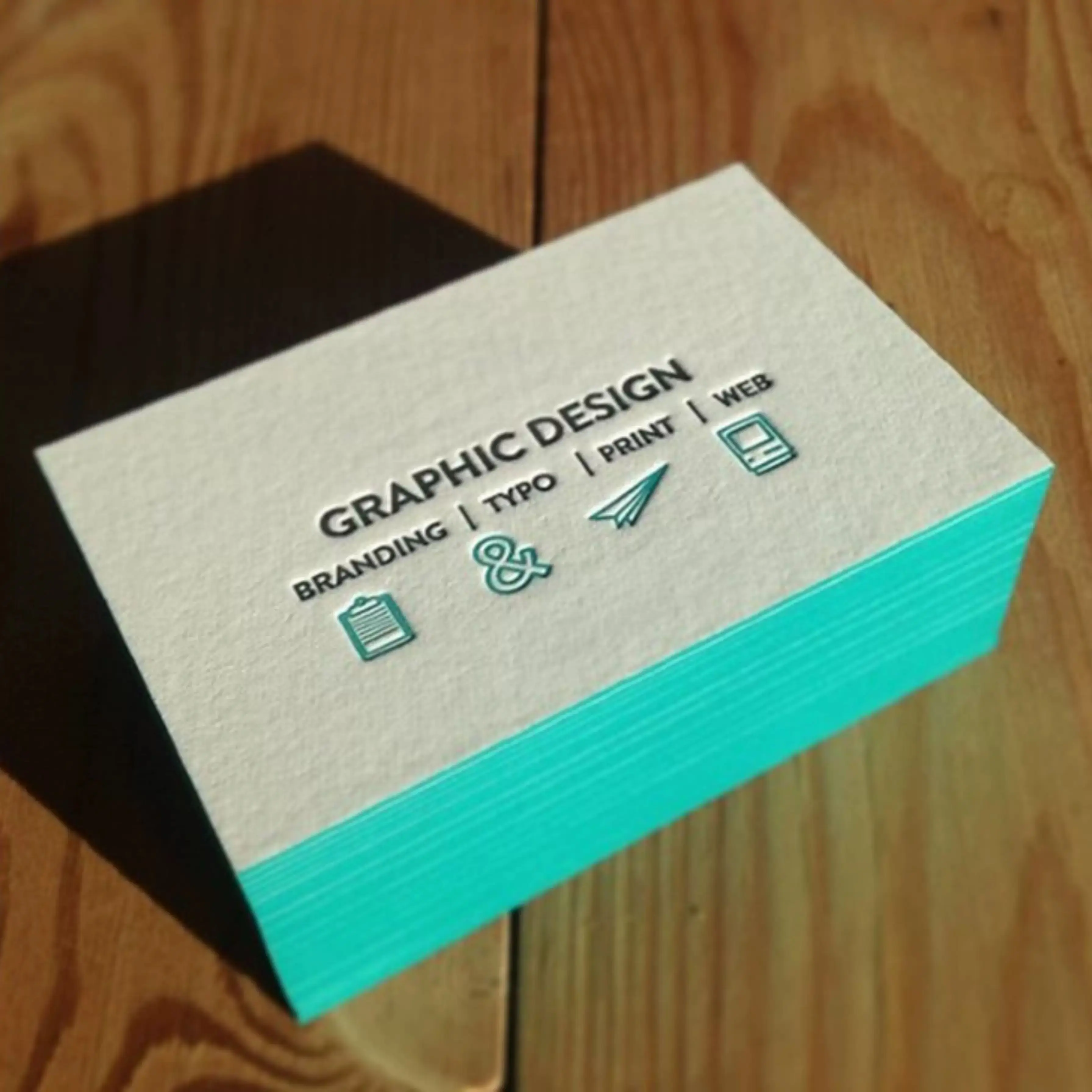 Luxury Gold Foil Edge Laser holographic Color Printing Business Card