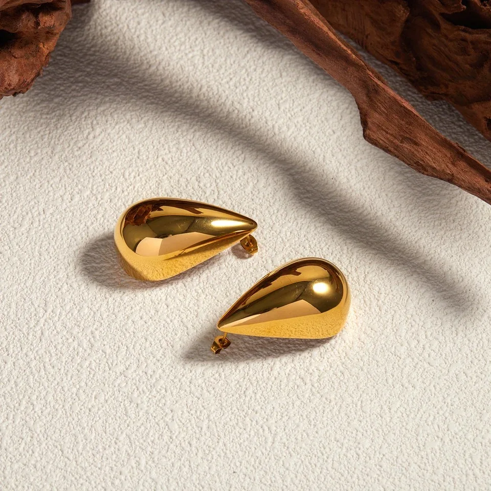 Aretas 2024 NEW Fashion Jewelry Tear Drop Earrings Water Resistant Anti Allergenic OOTD High Polish Water Drop Earrings Women