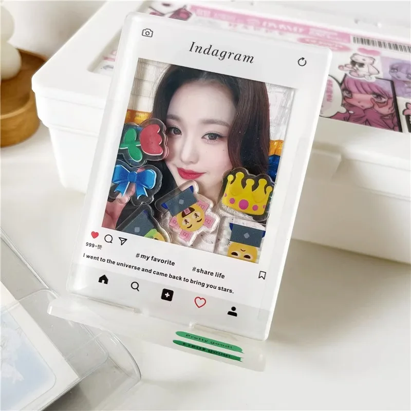 Custom Ins Transparent Custom 3 inch Acrylic Photocard Holder Cute Design Plastic Acrylic Photo Card Holder