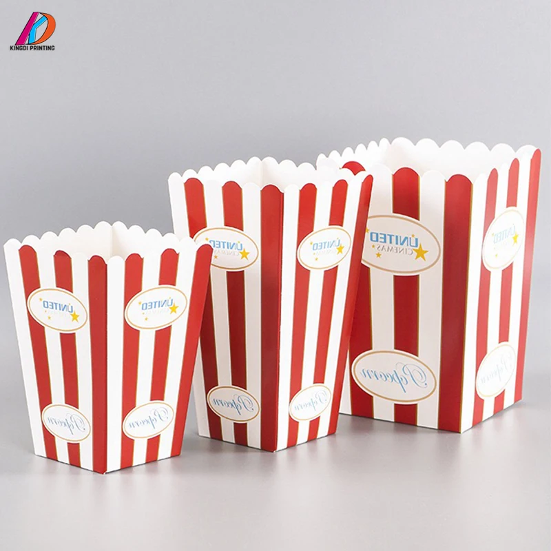
Wholesale custom logo printing colourful popcorn paper packaging box 
