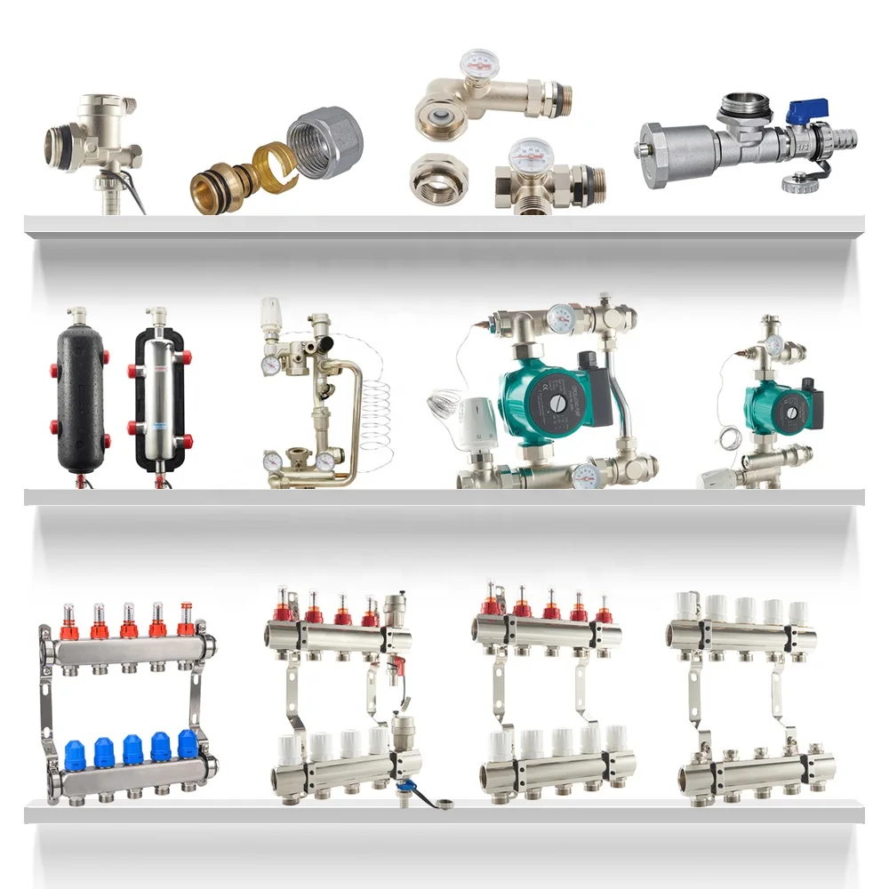 H2007 Series 2-12 Ways Stainless Steel Collectors For Floor Heating