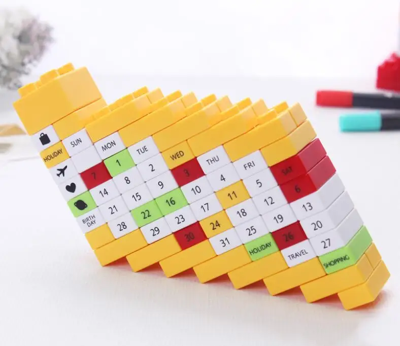 DIY Custom Wooden Block Calendar Desk Calendar