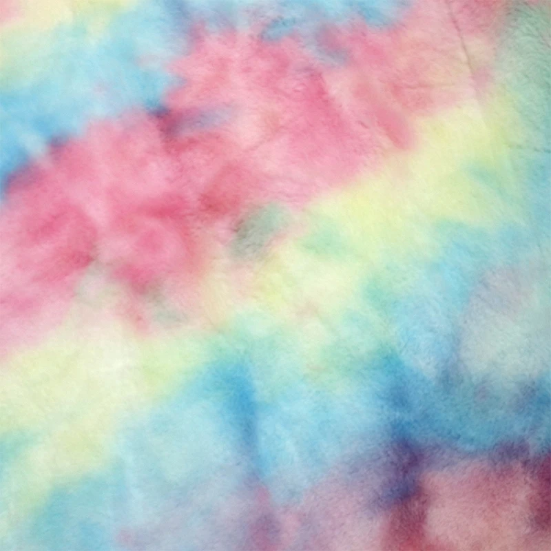 Iridescence Color Fur Supersoft Heavy 420gsm Boucle Plush Shaggy Fluffy Tie Dyed Faux Fur Fabric Fluffy Rabbit Fur for Bean Bags
