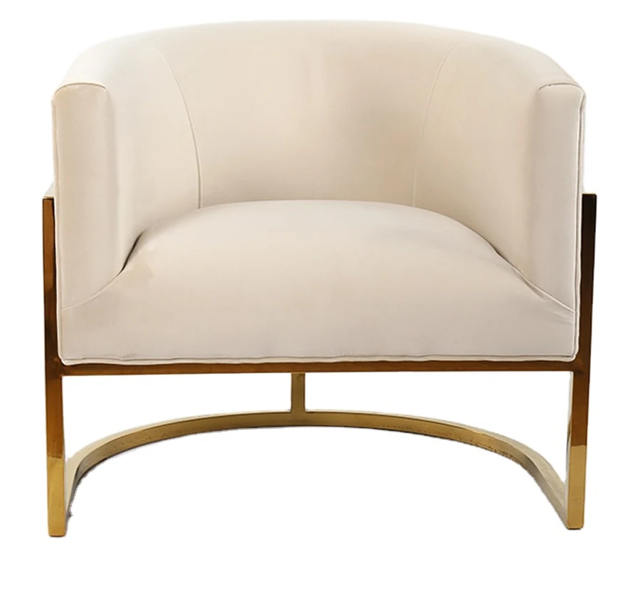 Modern Accent Chair Upholstered Stainless Steel Frame Living Room Velvet Accent Chair