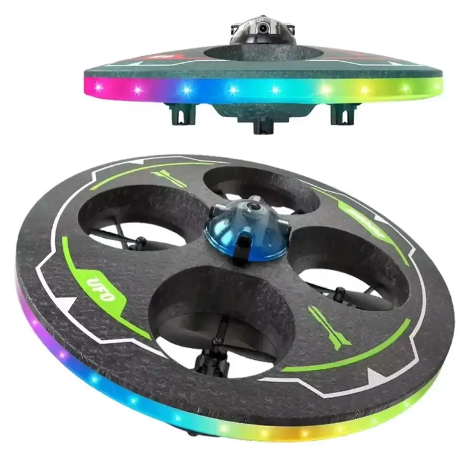 Hand Control RC UFO Drone with WiFi Camera 360° Rotation Foam Body Protective Ring Flying Toy with Obstacle Avoidance for Kids