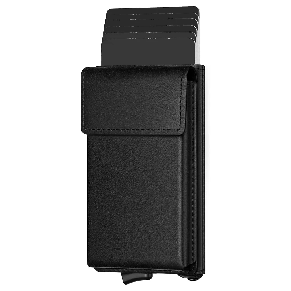 Aluminium Wallet For Men PU Leather Wallet RFID Blocking Coins Purse Credit Card Holder Wallets