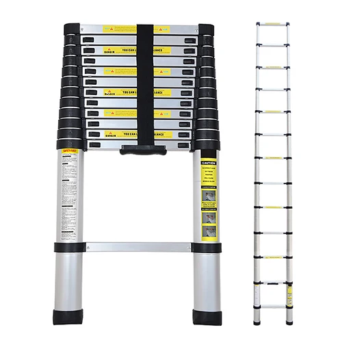 6m black aluminum telescopic quick button retraction telescopic ladder