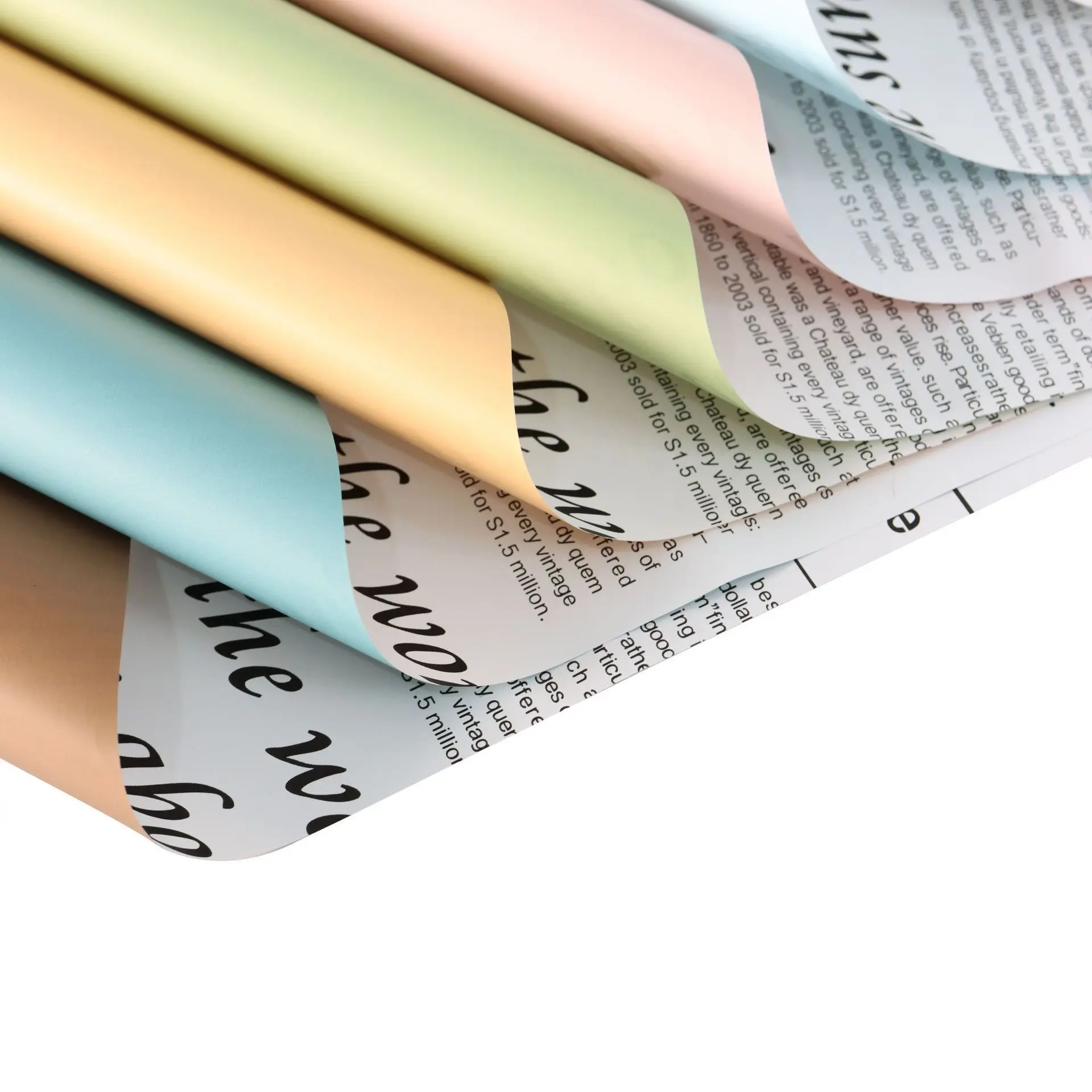 Floral Fashion Weekly rose English newspaper Wrapping Paper Flower Bouquet Wrap Gift Packaging Florist Supplies