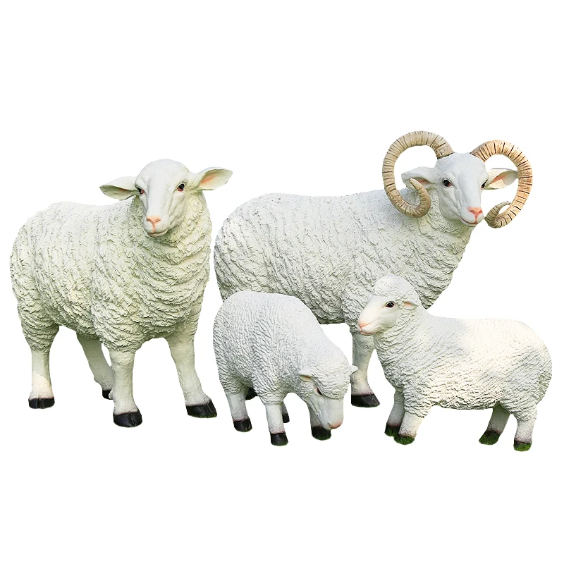 Polyresin outdoor life size resin sheep statue