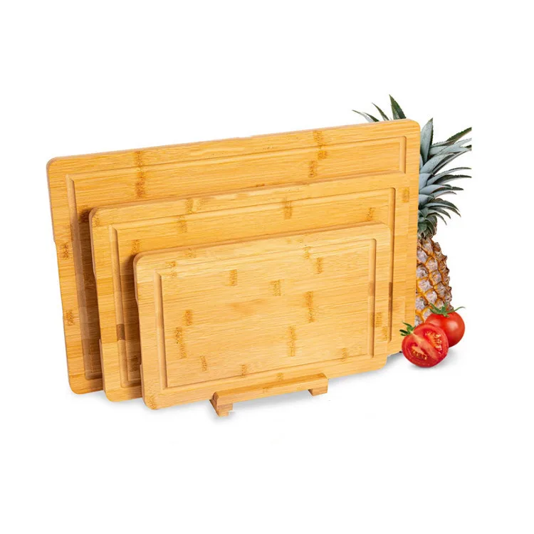 Factory Direct Set Of 3 Eco-friendly Large Bamboo Cutting Board Square Craft Cutting Board