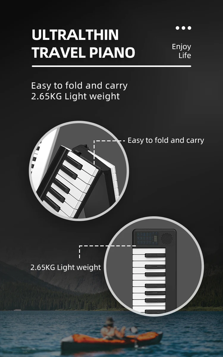 Sensitive touch digital keyboards musical instruments foldable piano wholesale manufacturer best selling piano outlet factory
