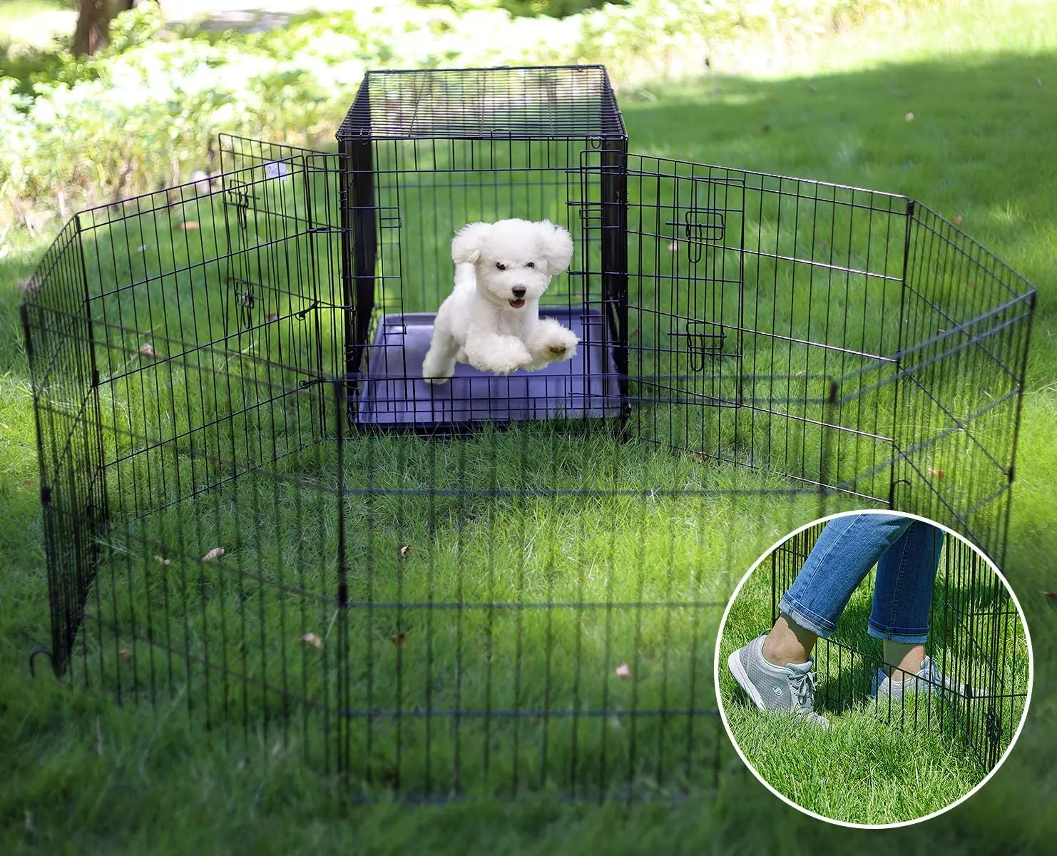 Puppy Supply Tall Play Yard Playpen Pet Dog Child Baby Secure Enclosure Gate Large Pen