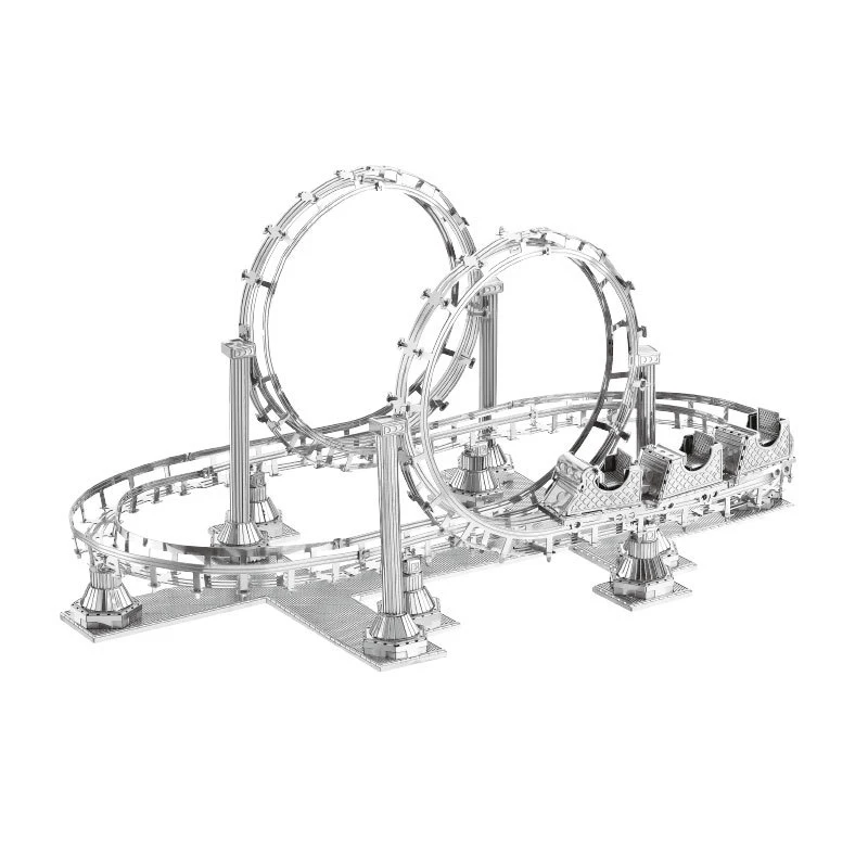 Machine Jigsaw Puzzles Manufacturers Stainless Steel 3D Metal Assembly Model DIY Creative Puzzle Toy Roller Coaster Ornament