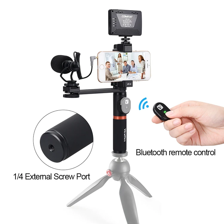 Factory Price VF-H6 Movie Youtube Use Smartphone Stabilizer with Video Led Light and Microphone