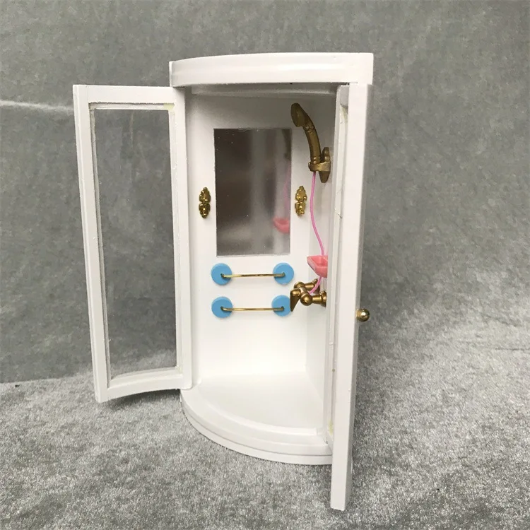Doll-house Miniature 1 12 Scale White Bathroom Shower Room Furniture Simulation