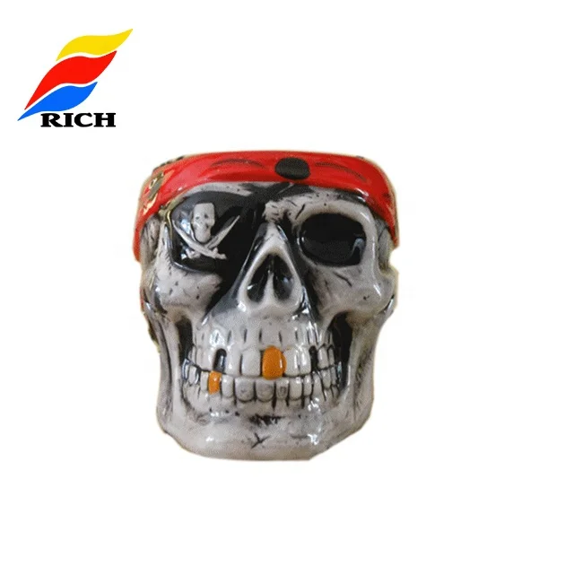 Scary 3d Face Skulled Shape Cheap Custom Creative Ceramic Zombie Tiki Mug