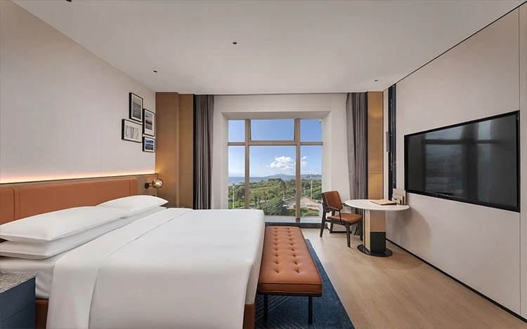 Custom Hilton Hotel Furniture 3-Star Custom MDF/Plywood Bedroom Furniture for Hotels and Apartments