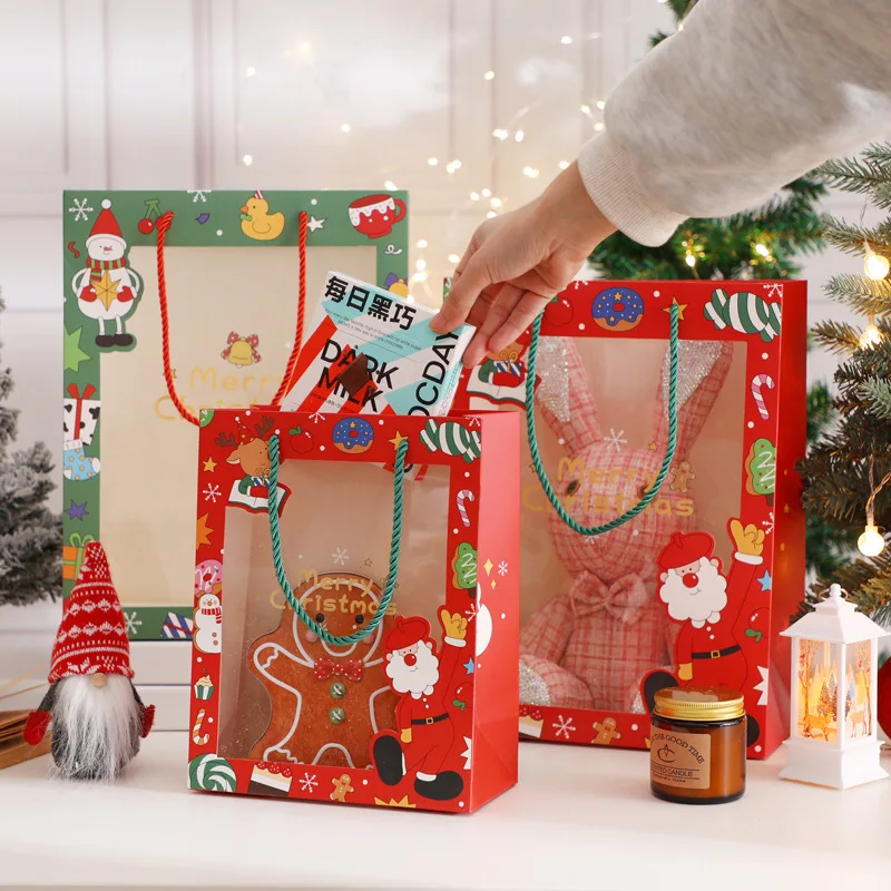 Custom Luxury Christmas Paper Bag Wholesale Gift Bag Carrier Retail Shopping Cardboard Bags for Packaging with Your Own logo