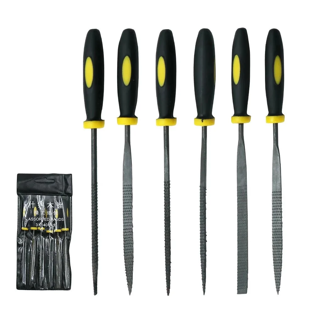 6pcs 140mm 160mm 180mm Mini Needle File Set DIY Wood Rasp File Needle Polishing Carving Woodworking Ceramic Crafts Hand Tools