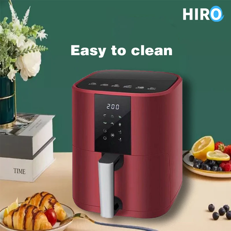 Одиночная фритюрница Hiro 1200 Вт 1800 Вращающаяся ручка 5 л ручное управление без масла с антипригарной