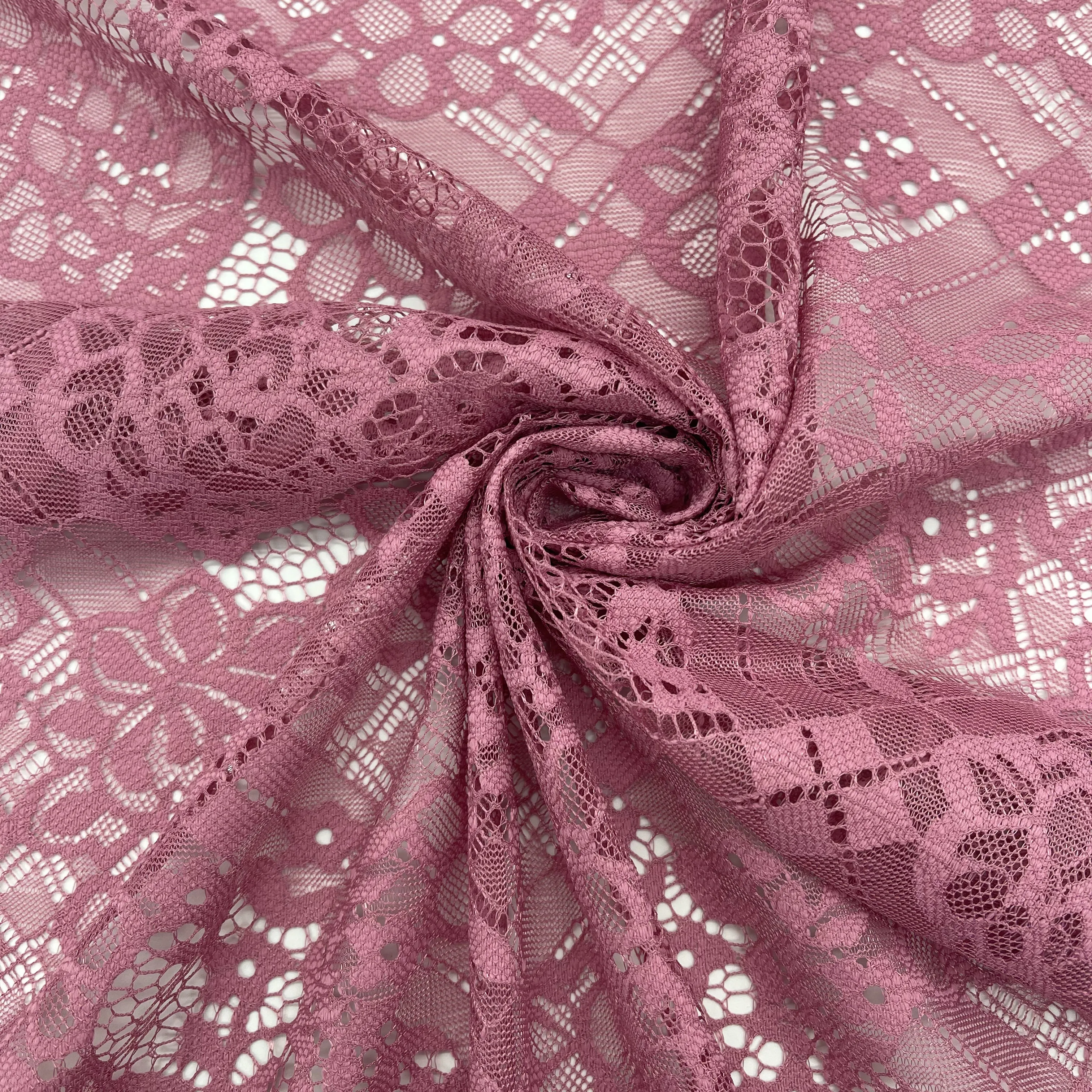 Wholesale Gradient Pink Mesh Lace Sequin Embroidery Fabric With Beads