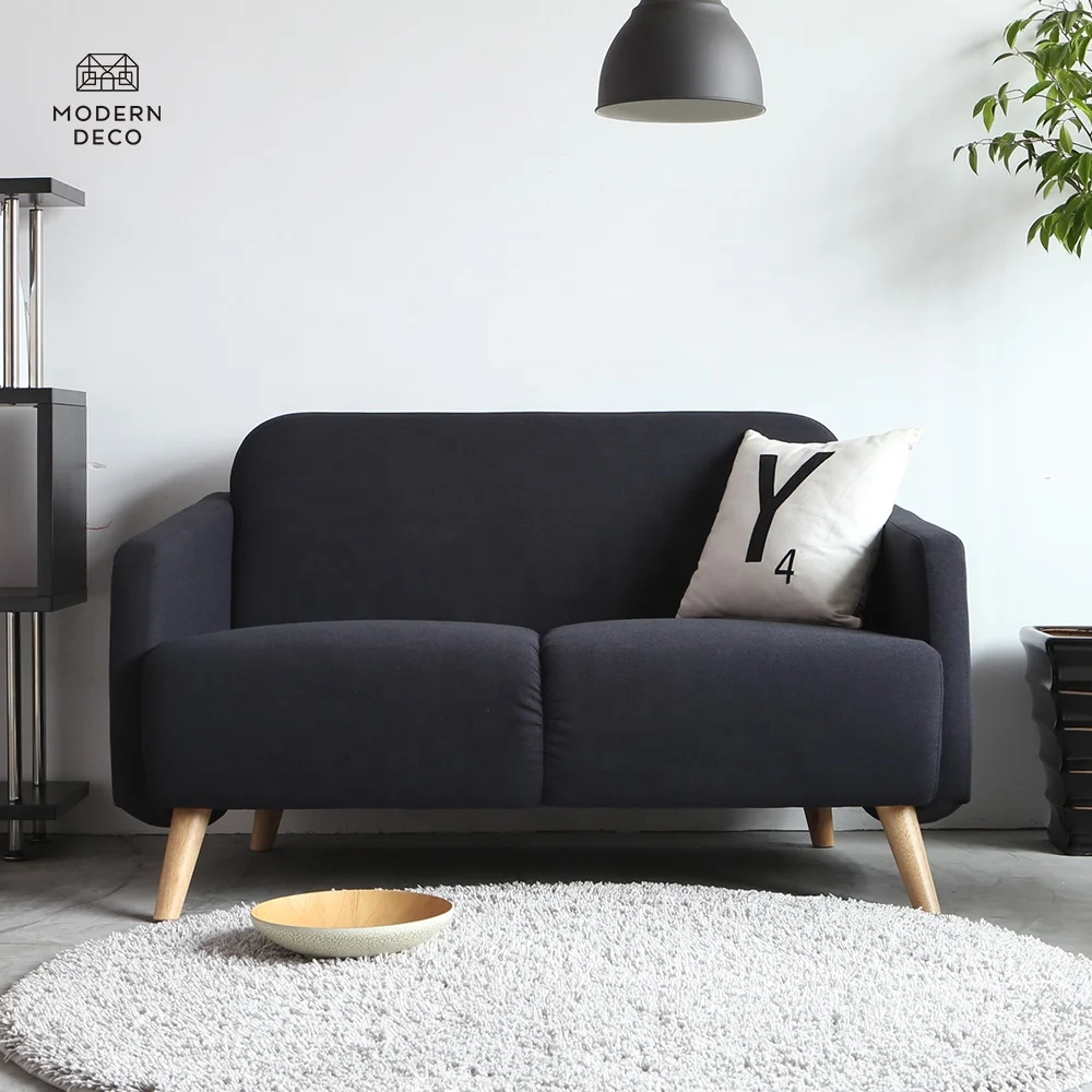 
modern fabric sofa with wooden frame legs for samll apartment living room furniture 2 seat sofas bedroom loveseat self assembly 