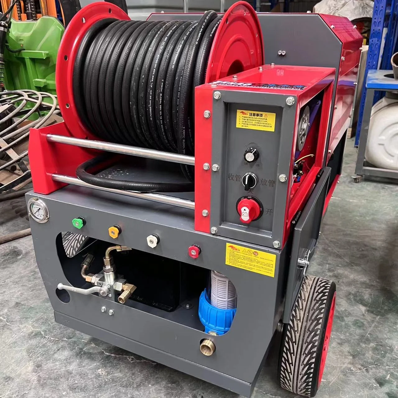 Imported high pressure pump sewer dredging machine 50 meters pipe