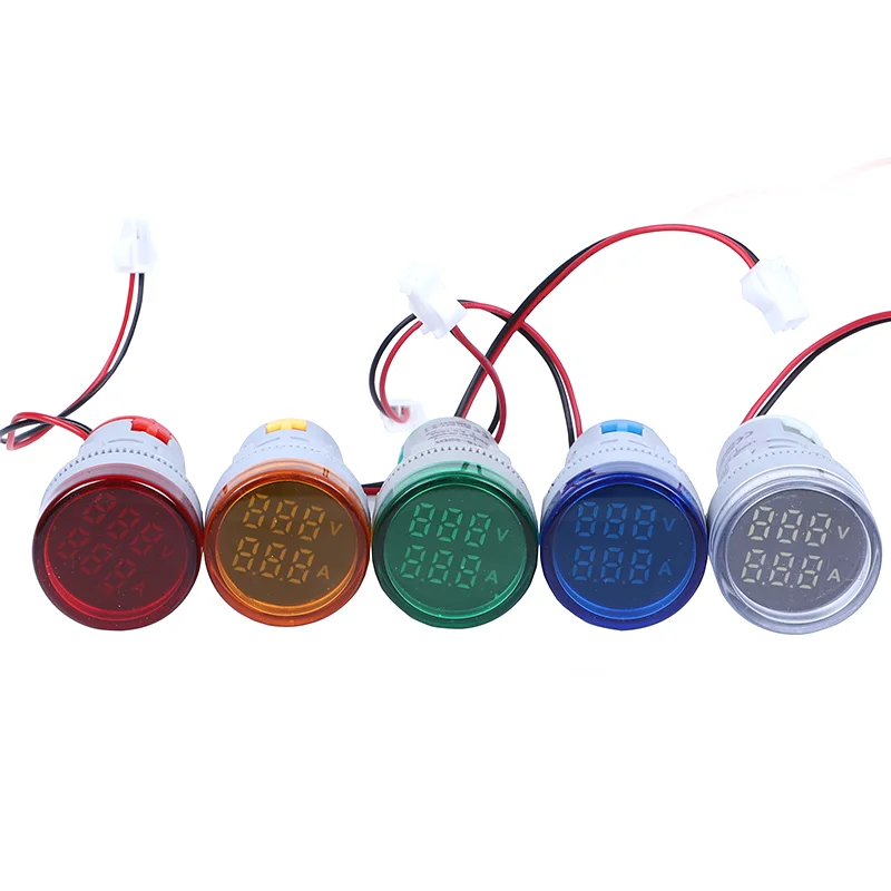 Factory direct sale mini voltage meter AD16 22mm round dc voltage meter 60-500V 0-100A voltage current power meter