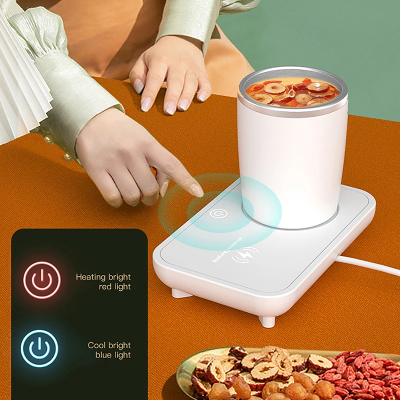 2 in 1 coffee mug warmer with wireless charger  Refrigeration/Heating Temperature Control wireless coffee Cup Charger